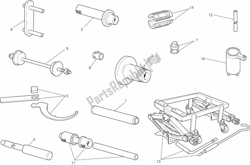 All parts for the Workshop Service Tools, Frame of the Ducati Diavel Carbon 1200 2011